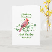 基本的なノースカロライナの州鳥 カード (黄色い花)