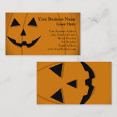 基本的なハロウィーンのカボチャのちょうちんの形のデザイン 名刺 (正面/裏面)