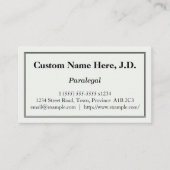 基本的なパラリーガルの名刺 名刺 (正面)