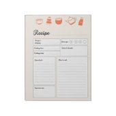 基本的なパーソナライズされたレシピページメモ帳 ノートパッド (回転)