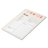 基本的なパーソナライズされたレシピページメモ帳 ノートパッド (アングル)