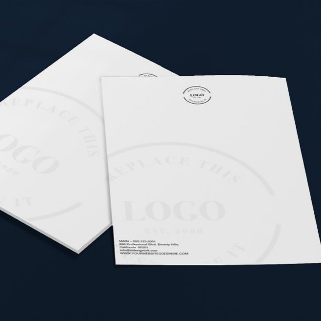 基本的なビジネス ロゴのレターヘッドと透かし レターヘッド (Letterhead with faux watermark logo)