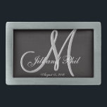 基本的なブラック結婚ファブラスのモノグラ素晴らしム値 長方形ベルトバックル<br><div class="desc">基本的なブラック3Dモノグラム。この3dモノグラム基本ブラックデザインをチェックする。モノグラム、文字、新郎新婦の名前は、あなたのニーズに合わせて変更する簡単である。すべてのアートワークと画像©nuptial.</div>