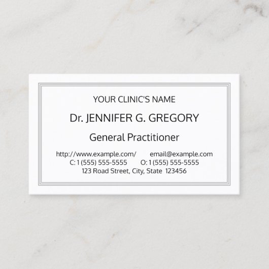 基本的なヘルスケアシンプルスペシャリスト・ビジネス・カード 名刺 (正面)