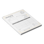 基本的なホワイトオレンジ色のロゴの小規模企業の請求書 ノートパッド (アングル)