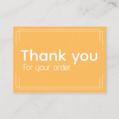 基本的なホワイトオレンジ色のロゴビジネスサンキューカード 名刺 (正面)