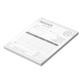 基本的なホワイトブラウンとロゴの小規模企業の請求書 ノートパッド (回転)