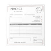 基本的なホワイトブラウンとロゴの小規模企業の請求書 ノートパッド (正面)