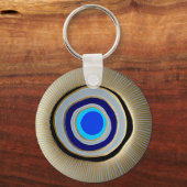 基本的なボタンキーチェーン/ギリシャの邪悪な目 キーホルダー (正面)