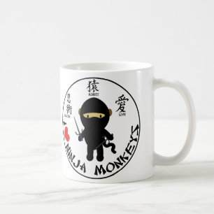 基本的なマグ- I愛忍者猿 コーヒーマグカップ