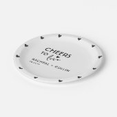 基本的なミニマルシンプルリストモダン応援ハート ペーパープレート (アングル)