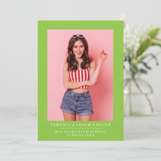 基本的なミニマル写真卒業発表 招待状 (スタンド正面)