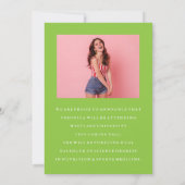 基本的なミニマル写真卒業発表 招待状 (裏面)