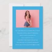 基本的なミニマル写真卒業発表 招待状 (裏面)