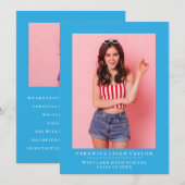 基本的なミニマル写真卒業発表 招待状 (正面/裏面)