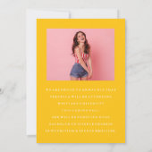 基本的なミニマル写真卒業発表 招待状 (裏面)