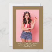 基本的なミニマル写真卒業発表 招待状 (正面)