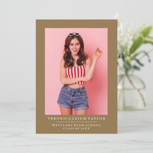 基本的なミニマル写真卒業発表 招待状 (スタンド正面)