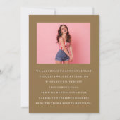 基本的なミニマル写真卒業発表 招待状 (裏面)