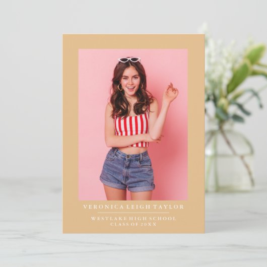 基本的なミニマル写真卒業発表 招待状 (スタンド正面)