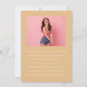 基本的なミニマル写真卒業発表 招待状 (裏面)