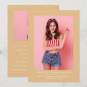 基本的なミニマル写真卒業発表 招待状 (正面/裏面)