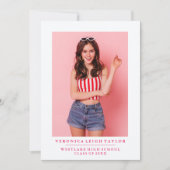 基本的なミニマル写真卒業発表 招待状 (正面)