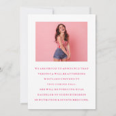 基本的なミニマル写真卒業発表 招待状 (裏面)