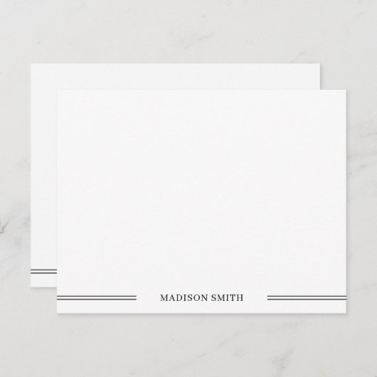 基本的なミニマル白黒文房具 ノートカード (正面/裏面)