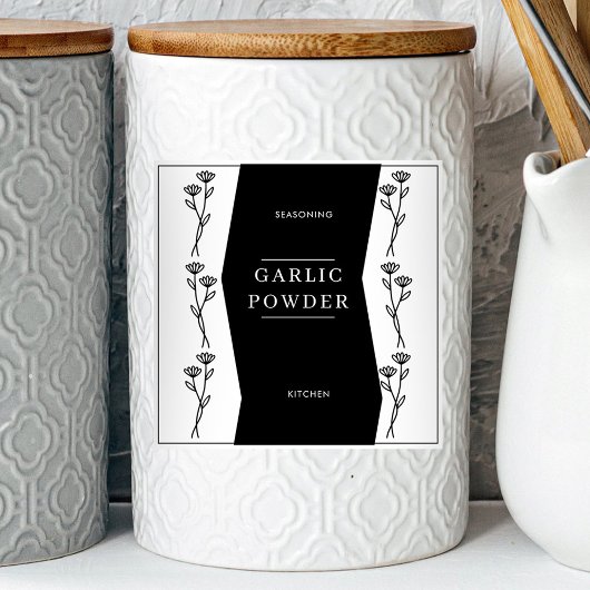 基本的なモダンキッチンミニマルパントリーJARラベル シール