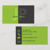 基本的なモダン2色のモノグラム 名刺 (正面/裏面)