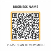 基本的なレストランQRコードスキャンのメニューシール シール (正面)