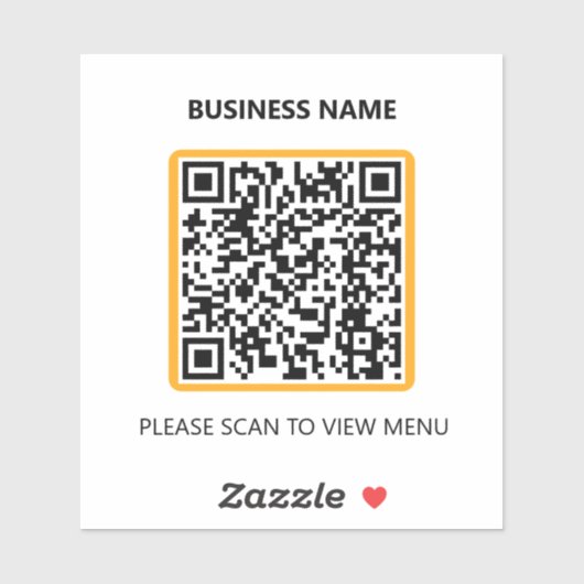 基本的なレストランQRコードスキャンのメニューシール シール (シート)