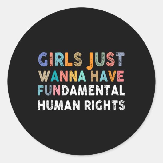 基本的な人権フェミニスを持ちたい ラウンドシール (正面)