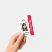 基本的な会社のロゴフォトレッド従業員のセキュリティ バッジ (手持ち)