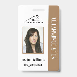 基本的な会社ロゴフォトブラウン従業員セキュリティ バッジ