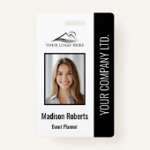 基本的な会社ロゴフォトブラック従業員セキュリティ バッジ (正面)