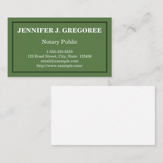 基本的な公証人の名刺 名刺 (正面/裏面)