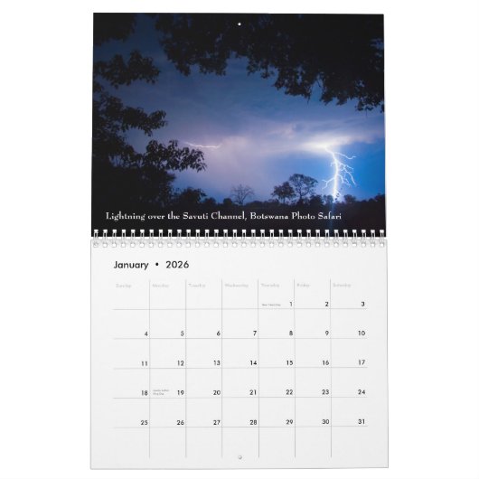 基本的な写真による旅行および自然のカレンダー2008年 カレンダー (1月 2026)