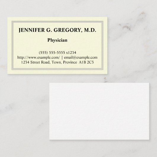 基本的な医者の名刺 名刺 (正面/裏面)