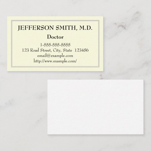 基本的な医者名刺 名刺 (正面/裏面)