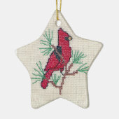 基本的な十字のステッチ セラミックオーナメント (左)