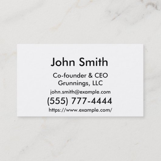 基本的な名刺 名刺 (裏面)