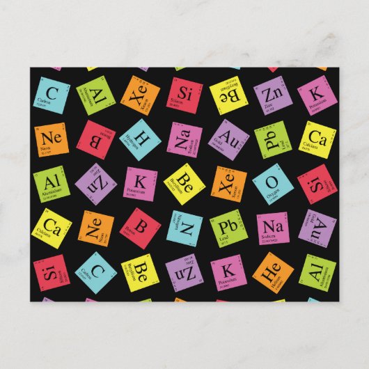 基本的な周期表（ダーク） ポストカード (正面)