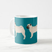 基本的な品種をパグカスタマイズ-文字と色で コーヒーマグカップ (正面左)