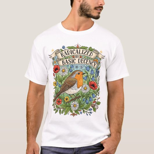 基本的な善良さに目覚めた美意識の鳥 Tシャツ (正面)
