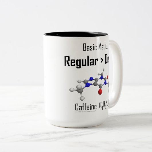 基本的な数学のカフェインのマグ ツートーンマグカップ (正面右)