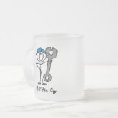 基本的な整備士のTシャツおよびギフト フロストグラスマグカップ (正面左)