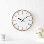 基本的な明白な白黒ローマ数字 ラージ壁時計 (ホーム)