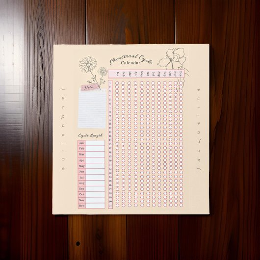 基本的な月の女性サイクルのフレンド期間 ノートパッド